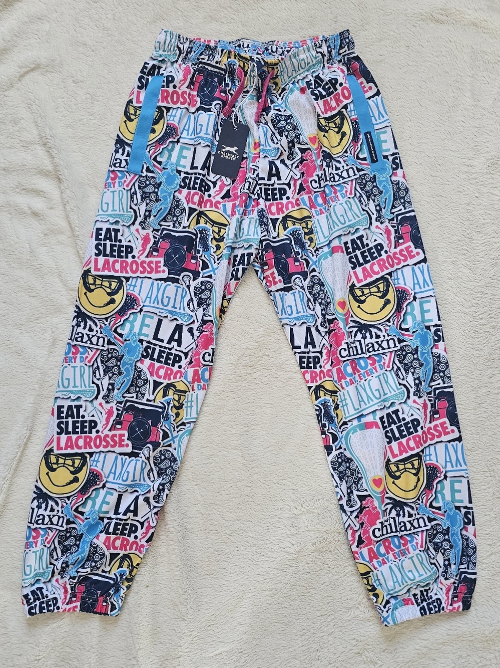 Chalktalk Sports Yourh Girls Lacrosse Girl's Life Lounge Pants sz M NWT